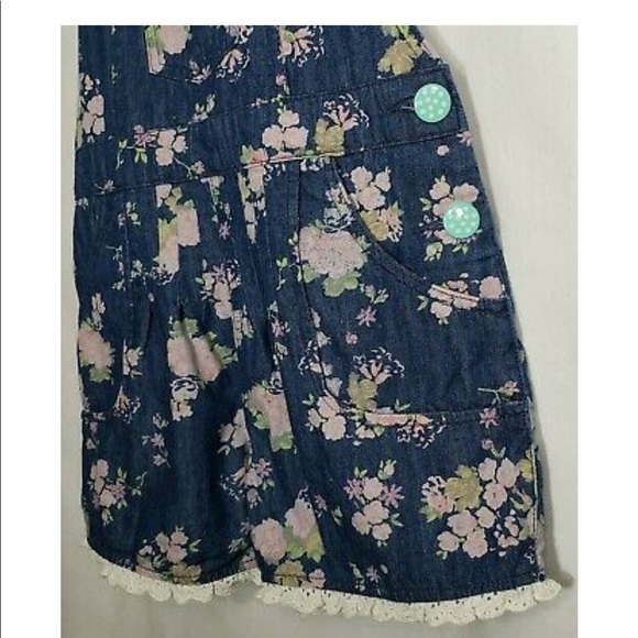 Matilda Jane Denim Floral Overall/Romper -Size 10 - Picture 2 of 6
